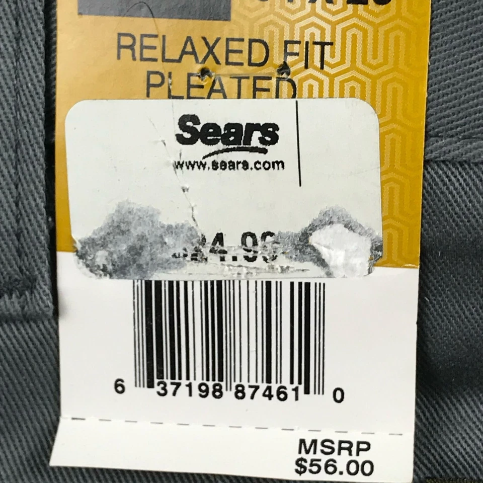 Lee Pants Mens 34X29 Gray Stain Resist Relaxed Fit Pleated Straight Leg NWT - Image 2 of 4