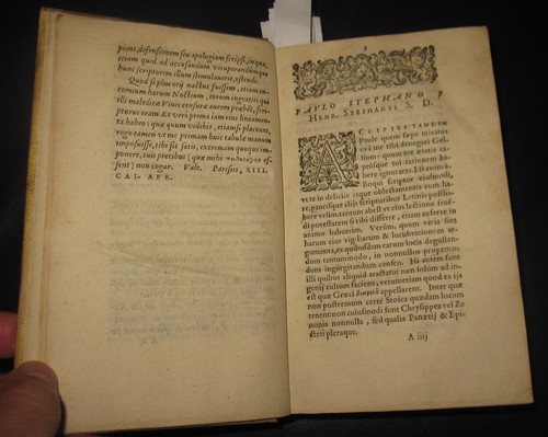 1585 Gellius Auli Gellii Noctes Atticae Henrici Stephani Latino greco Parigi - Foto 4 di 24