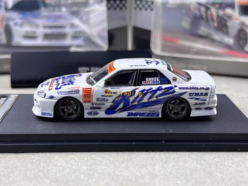 Coche de metal fundido a presión ZD Mortal 1:64 2004 D1 Ken Skyline GTR ER34 modelo a la deriva BN - Imagen 10 de 15