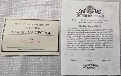 David Winter Cottages The Boat House British Traditions March Handarbeit/bemalt - Bild 10 von 13