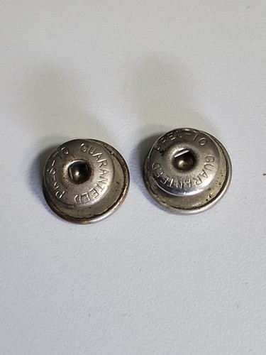 Vtg Victorian 1/2" Collar Buttons Silvertone & Mother-of-pearl Men's Jewelry B47 - Picture 2 of 2