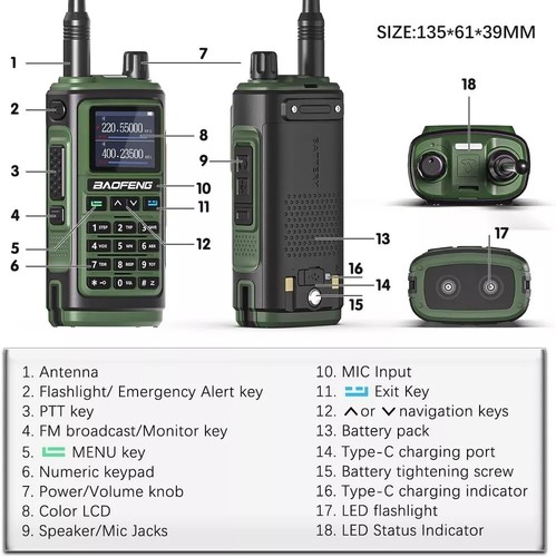 Cyfrowy ręczny skaner radiowy straż pożarna VHF FM EMS szynka 2-drożny nadajnik-odbiornik podwójny - Zdjęcie 5 z 9