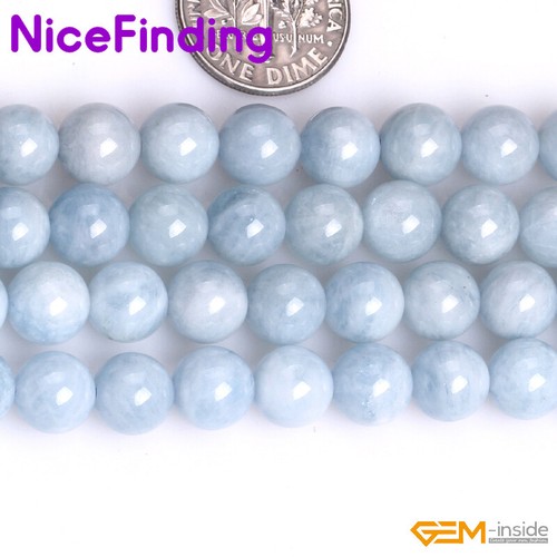 AA AAA Blue Aquamarine Quartz Natural Loose Gemstone Beads Jewelry Making 15" - 第 7/52 張圖片