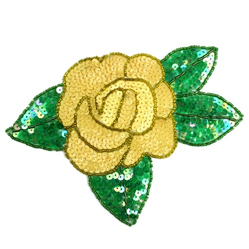 Unotrim Red Pink Purple Orange Yellow Rose Beaded Sequins Sew On Patch Applique - Picture 3 of 6