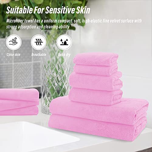 MOONQUEEN Ultra Soft Towel Set - Quick Drying - 2 Bath Towels  Assorted Colors  - Picture 42 of 105