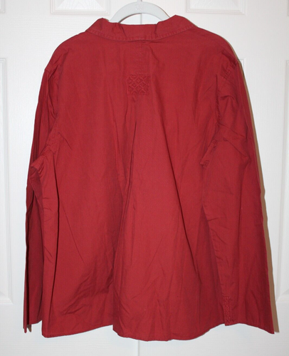 New J.Jill Antique Rust Red Button A-Line Tunic Top Shirt Blouse Women's Size XL - Picture 12 of 16