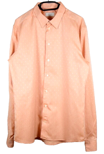 CAMICIA ETON uomo arancione maculato | super slim | 17,5" 44 cm opalescente |... - Foto 2 di 7