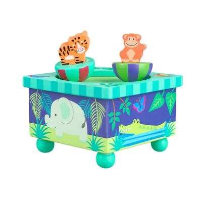 Wooden Music Box Orange Tree Toys Jungle Animals Music Box