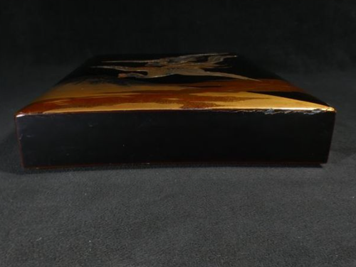 SUZURIBAKO Japanese Lacquer Wooden Inkstone Box Gold Makie Phoenix and Mt Fuji - Picture 7 of 15