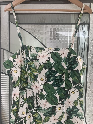 Sunny Girl Summer Dress Tropical Print Bright Green Colours Size 14 - Picture 3 of 10