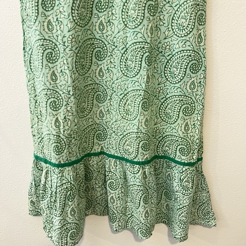 MATA TRADERS Dress Size M Midi Tiered Ruffle Short Sleeve Green Scoop Neck Boho - Picture 7 of 8