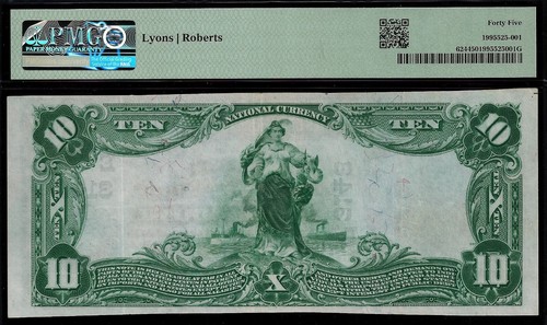 1902 $20 National Currency PMG 45 top pop 1/0 finest Shenandoah, PA, CH# 3143 - Picture 4 of 4