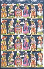 Vintage Lithograph Paper Scraps Images CHILDREN DRESS UP Costume printed England