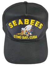 Seabees Guantanamo Bay, Cuba HAT - Black - Veteran Owned Business
