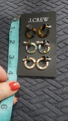 New Set 3 Jcrew Colorful Hoop Earrings - Picture 3 of 3