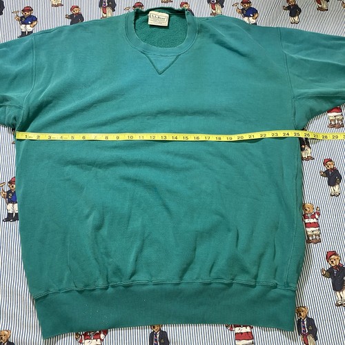 Vintage años 90 L.L. Bean Russell Teal DISTRESSED Sudadera Cuello Redondo XL Blanco EE. UU. - Imagen 3 de 7