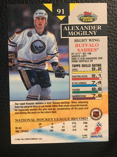 1993 - 94 Topps Stadium Club Hockey- - - Pick A Card -#1 - #246 - Picture 98 of 248