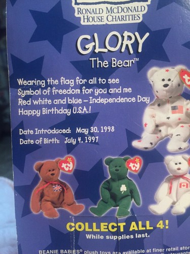 Set of 4 W/ERRORS INTERNATIONAL BEARS McDonalds - Ty Beanie Babies  - Picture 8 of 10