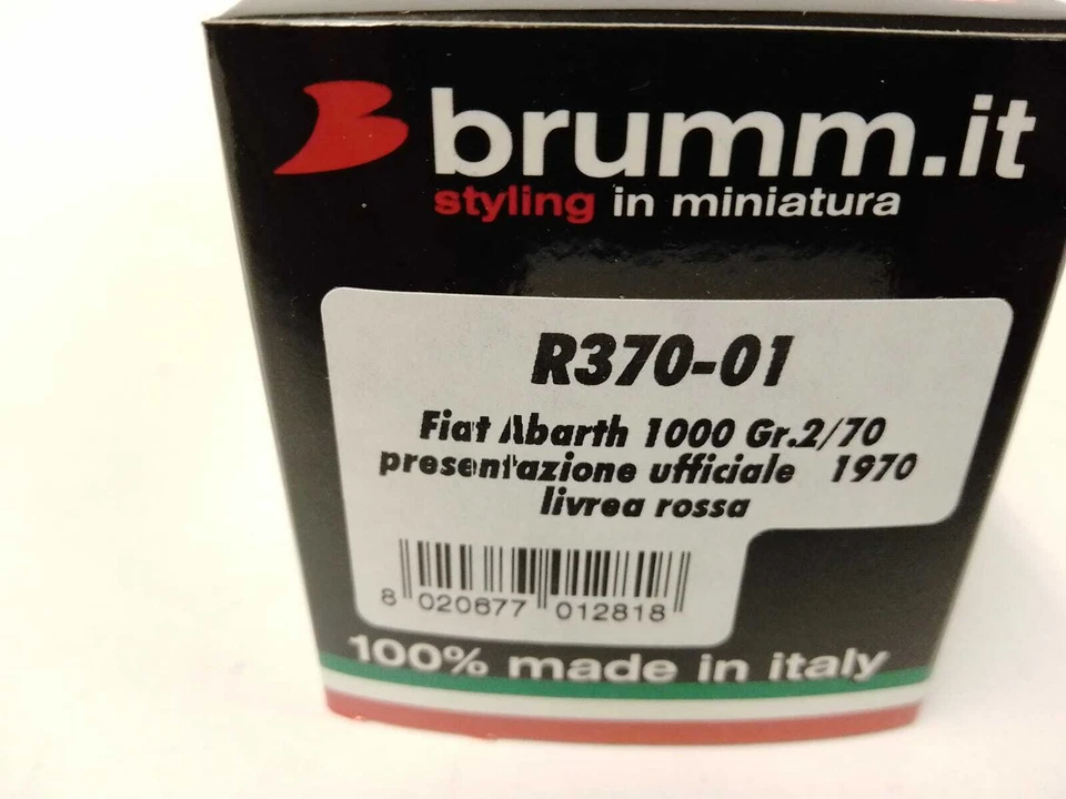 Brumm Fiat Abarth 1000 GR2/70 Presentación Oficial 1970 Rojo 1/43 R370-01 Foto 2 de 2