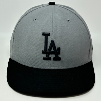 Los Angeles LA Dodgers Baseball Hat Cap Gray Black New Era