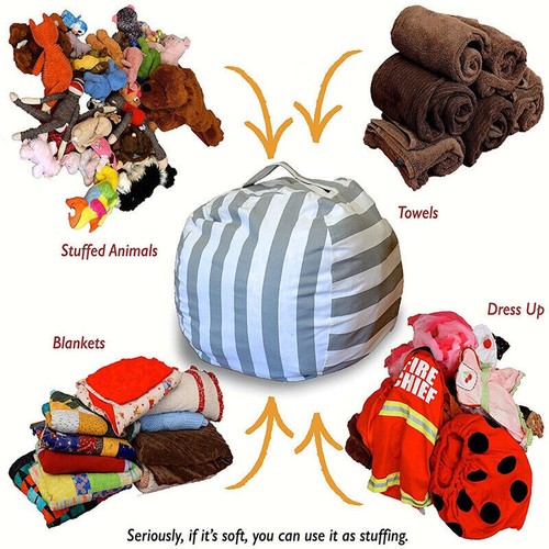 Large Stuffed Animal Toy Storage Bean Bag Cover Kids Bean Bag Chairs Kids Gifts - Picture 12 of 18