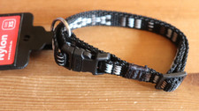 Hundehalsband Grösse XS, 1 cm /  20-35 cm schwarz / blau - braun verstellbar