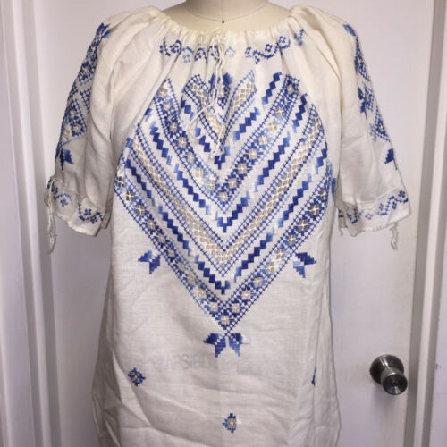 Vintage ungarisches Matyo-Stil Bluse bestickt Bauernoberteil ethnisches Volk Shirt 1980 - Bild 2 von 10