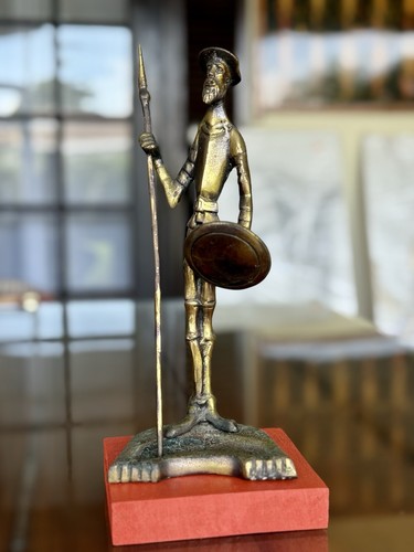 An Antique Don Quixote Bronze Figurine from Chile Rare Handmade Art Sculpture - Picture 3 of 13