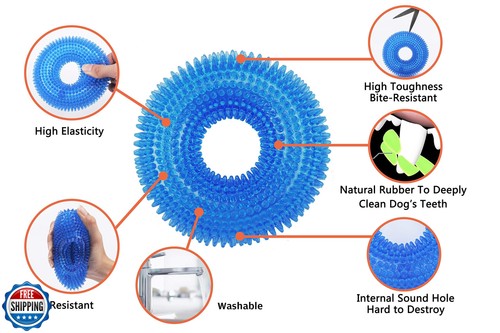 Ycozy 3 Pack Dog Squeaky Toys for Small/Medium Dogs Aggressive Chewers TPR Ru - Picture 4 of 5