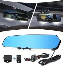 UTV Rear View Mirror with LED Light, Aluminum RZR Center Rearview Mirrors w/2...
