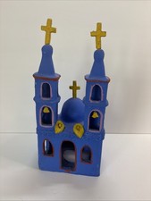Iglesia Misionera Mexicana con Cruces Arcilla Terracota Arte Popular Cerámica Hecha a Mano