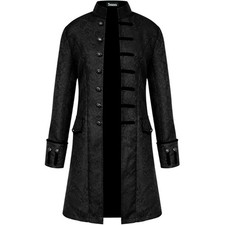 Men's Jacket Coat Black Damask Gothic Steampunk Aristocrat / Vampire Cosplay