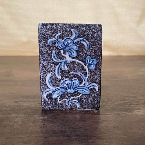 Vintage Delft Pottery Colonial Williamsburg Flower Frog Vase Brick Rectangle - Picture 9 of 17