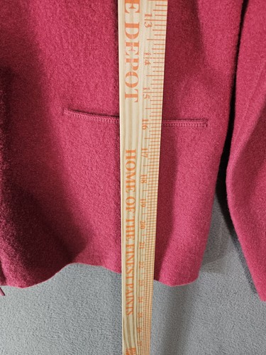 eileen fisher 100% Wool Jacket Size XS Pink Front Pockets Lightweight Full Zip - Picture 5 of 9