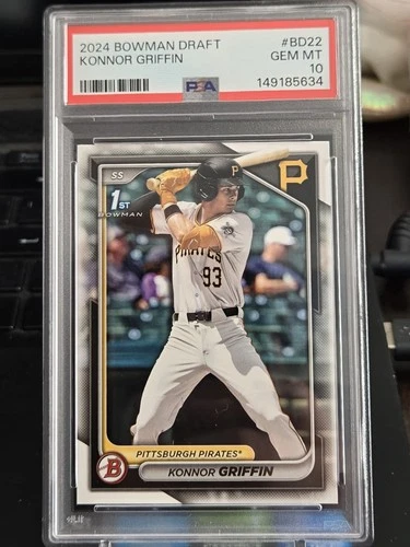 PSA 10 KONNOR GRIFFIN 1st 2024 Bowman Draft Paper PIRATES Rookie RC GEM MINT