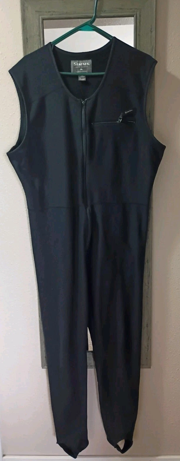 SIMMS Fleece Midlayer Bibs Fly Fishing Thermal Black Wader Pants Mens XL Base
