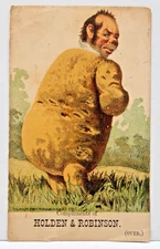 Holden & Robinson Seed Co. Anthropomorphic Vegetable Potato Man Trade Card