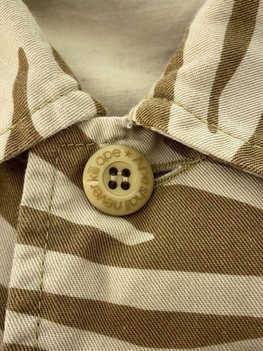 A BATHING APE Long Sleeve Shirt L Cotton Beige Plain - Picture 7 of 8