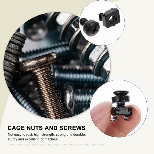 50 Sets Cage Nut Rack Screws and Nuts Metal Hardware (nuts Bolts) Mount - 第 2/11 張圖片
