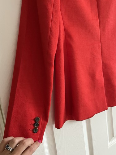 J. Crew Women’s Red Linen Blend Blazer Jacket Business Career Office Size 10 - Picture 8 of 13