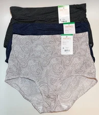 NWT 3 Warner's No Pinching/Problems Brief Panties 5738 WR5738073 Multi Size 7/L
