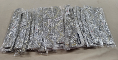 LOT of 25 Vintage Milor White Cummerbund Waist Belt Sequins  display picture 3