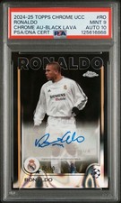 2024-25 Ronaldo Topps Chrome UEFA Club Competitions Chrome Auto Black Lava /10