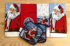 Christmas Linens - Set of 4 Santa Dish Towels and 2 Pot Holders - NEW