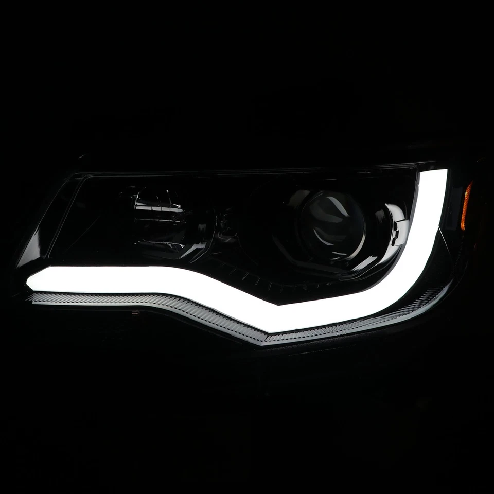 Jet Black Projector Headlights Fits 2015-2022 Chevy Colorado LED Tube Bar Lamp - Изображение 3 из 4