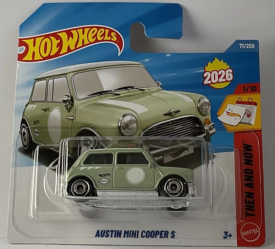 Hot Wheels Austin Mini Cooper S, Green, HW Then And Now, Brand New, Sealed