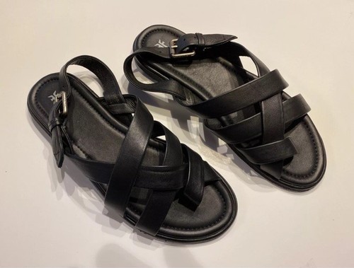 Frye Leather Toe-Loop Sling-Back Sandals - Tait - Black Size 9