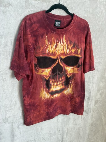 Vintage Tie Dye Shirt Herren XL Skul Bone David Penfound 2005 Totenkopf Halloween - Bild 4 von 14