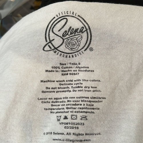 Selena Authentic Merchandise Bidi Bidi Bom Bom Song Lyrics Cotton T-Shirt Size S - Picture 6 of 7