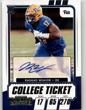2021 Panini Contenders Draft Picks Rashad Weaver #228 AU Pittsburgh Panthers